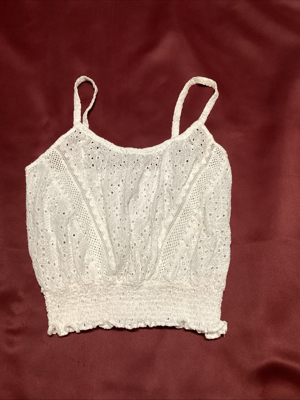 Ramy Brook White Lace Cropped Cami